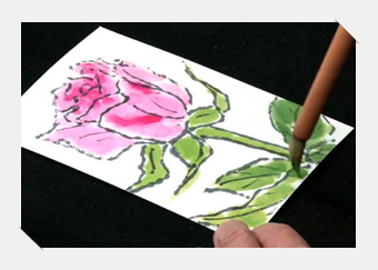 【動画で解説】はじめての絵手紙 季節の花を描く