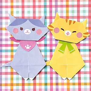 折り紙　おすわりねこ(カミキィさんコラボ)