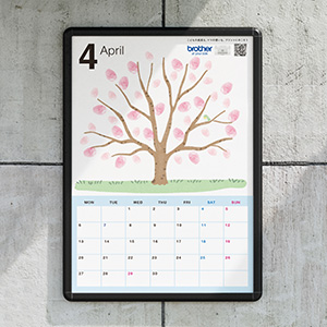 手形アートカレンダー　通年4月（さくら）