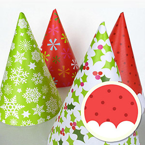 パーティハット　クリスマス　ドット