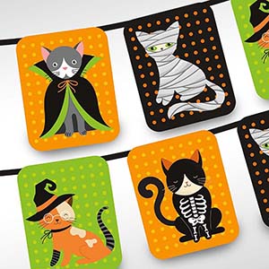 ハロウィンガーランド　ネコのイラスト