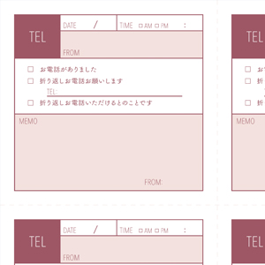 電話メモ-ピンク