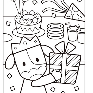 お誕生日ぬり絵04