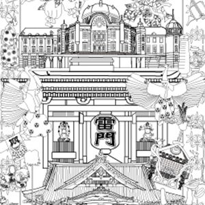 【大人の塗り絵素材】東京