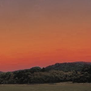 紙で作る鉄道ジオラマ「背景夕焼け 中央」