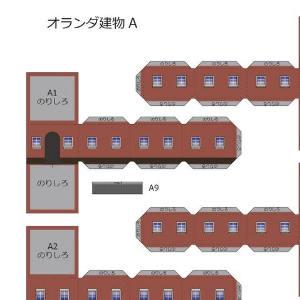 ペーパークラフト鉄道模型 「オランダの建物 Aタイプ（ブラウン）」