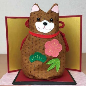 [ミシンレシピ] 戌年の干支飾り(柴犬巾着)