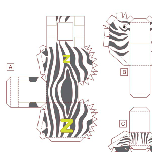 「アルファベットシリーズ」Zebra（しまうま）（2枚）
