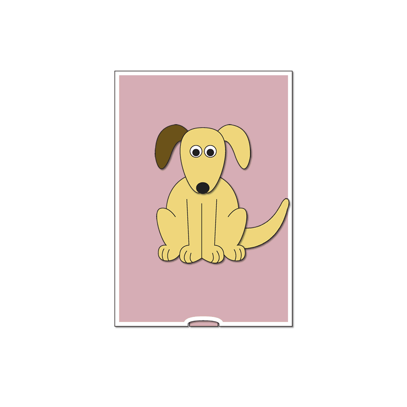 動くペーパークラフト (犬のスライドカード)
