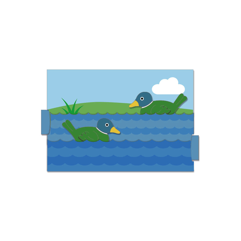 動くペーパークラフト (カモのスライドカード)