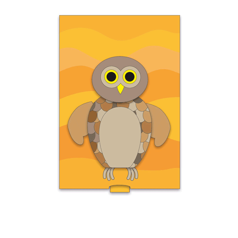 動くペーパークラフト (フクロウのスライドカード)