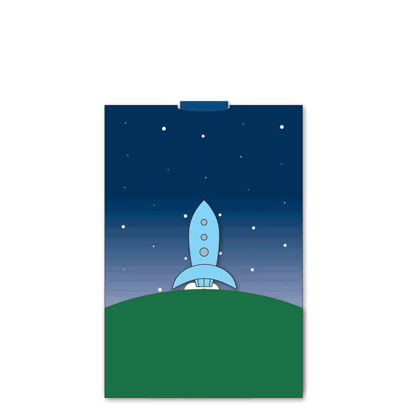 動くペーパークラフト (ロケットのスライドカード)