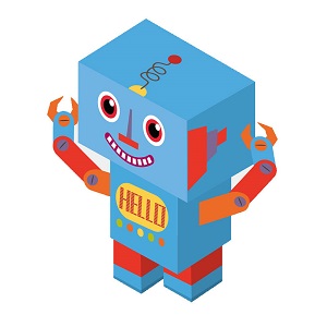 ロボットのペーパークラフト（青いロボット）