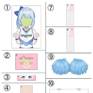 しんらしんげの紙コップパペットテンプレート