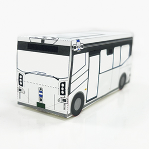 ペーパークラフト　バスキット（自動運転バス　白地）