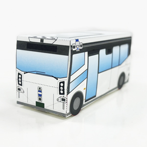 ペーパークラフト　バスキット（自動運転バス　白地窓あり）