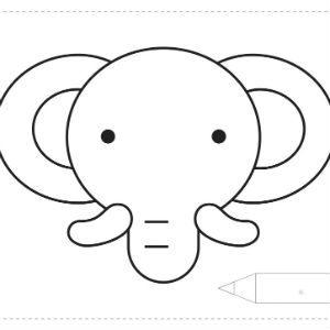 動物ぬり絵_ゾウ