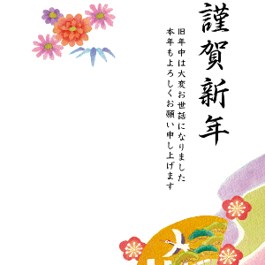 鶴と花々
