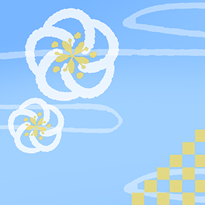 梅と市松_空色
