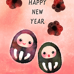 HAPPY NEW YEAR_仲良しだるま