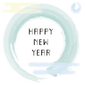 雲間に浮かぶHAPPY NEW YEAR