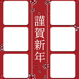 六つ枠梅柄シンプル