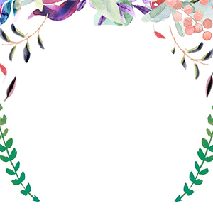 結婚式お礼_水彩植物