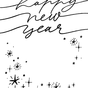 happy new year_キラキラ手描き風