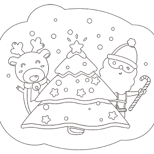クリスマスぬり絵09