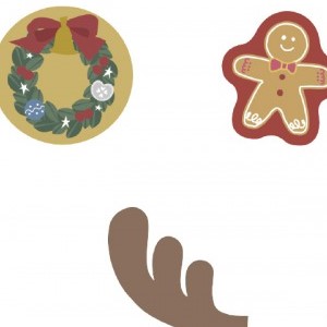 パーティーハット用クリスマスパーツ
