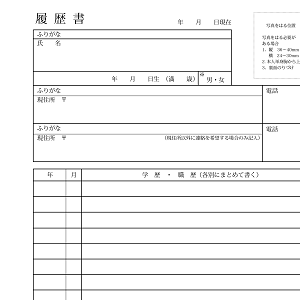 A3履歴書