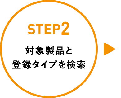STEP2 対象製品と登録タイプを検索