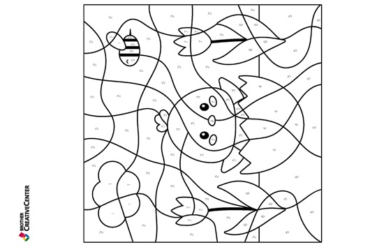 数字ぬりえ　ひよこ