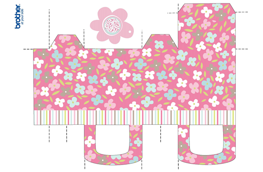 ギフトボックス　花・蝶々　ピンク