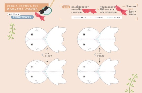 おうち縁日　金魚すくい　金魚ぬりえ