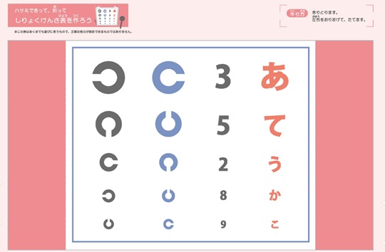 お医者さんごっこ　しりょくけんさ表