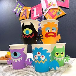 ［スキャンカット用テンプレート］ハロウィンモンスターのカップホルダー　カットデータ