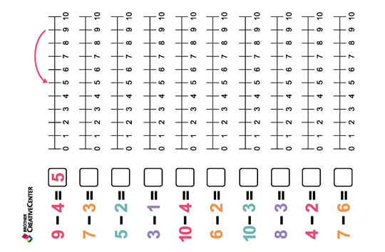 ひき算1(10まで)
