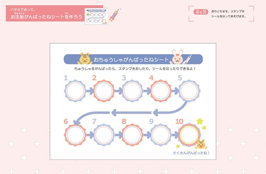 お医者さんごっこ　おちゅうしゃがんばったねシート