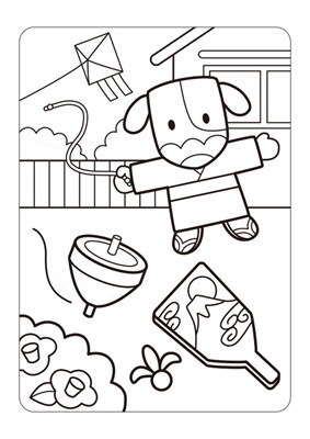 お正月ぬり絵03