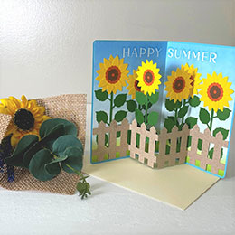 ［スキャンカット用テンプレート］ひまわりのポップアップカード　カットデータ