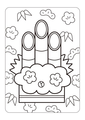 お正月ぬり絵02