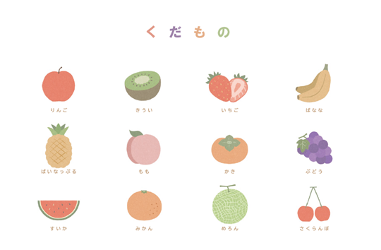 くだもの（ひらがな）ポスター
