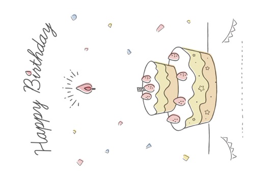 誕生日ポスター　ケーキ