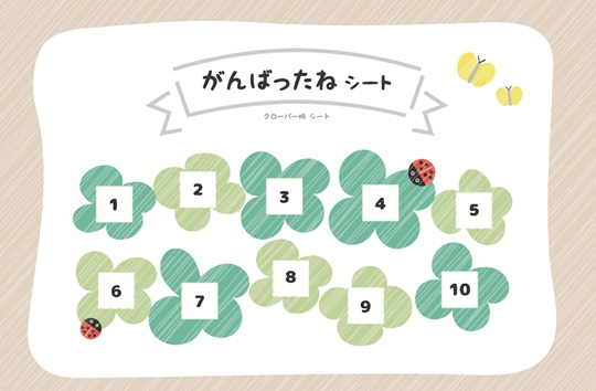 がんばったねシート2種　(クローバー・プレゼント)