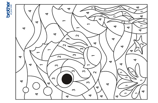数字ぬりえ　金魚