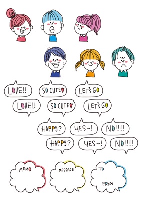 【ラベル素材】なかよしフレンズ