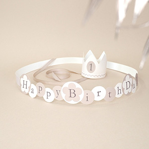 本日の主役セット　誕生日のたすき＆クラウン