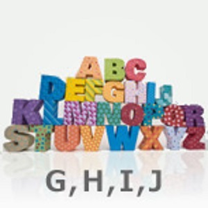 アルファベットのペーパークラフト（G,H,I,J）