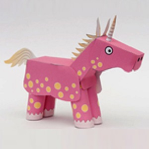 動物のペーパークラフト（ユニコーン）